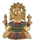 White Whale Lord Ganesh Murti Ganesha Idol Ganpati Bhagwan Brass Statue for Home Decoration Showpiece