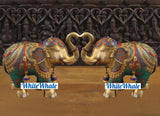 White Whale Brass Atiramaniya Devarha Gaja (Beautiful Divine Elephant) - Vehicle of Lord Indra - Semi-Precious Stones | Big Idol