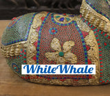 White Whale Brass Aishvara Nandikeshaya (Majestic Nandi Bull) - Guardian of Mount Kailasa - Jeweled in Semi Precious Stones