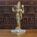 White Whale Brass Ardhnareeshwar (Lord Shiva & Goddess Parvati in one Avatar) in Butter and Gold Finish