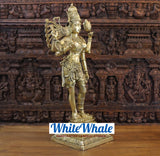 White Whale Brass Ardhnareeshwar (Lord Shiva & Goddess Parvati in one Avatar) in Butter and Gold Finish