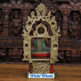 White Whale Brass Nepali Thanka Dhyanam Buddha Embossed in Semi Precious Stones