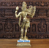 White Whale Brass Ardhnareeshwar (Lord Shiva & Goddess Parvati in one Avatar) in Butter and Gold Finish