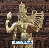 White Whale Brass Ardhnareeshwar (Lord Shiva & Goddess Parvati in one Avatar) in Butter and Gold Finish