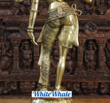 White Whale Brass Ardhnareeshwar (Lord Shiva & Goddess Parvati in one Avatar) in Butter and Gold Finish