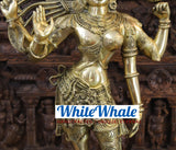 White Whale Brass Ardhnareeshwar (Lord Shiva & Goddess Parvati in one Avatar) in Butter and Gold Finish