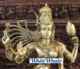 White Whale Brass Ardhnareeshwar (Lord Shiva & Goddess Parvati in one Avatar) in Butter and Gold Finish