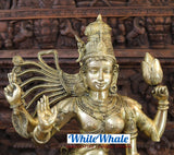 White Whale Brass Ardhnareeshwar (Lord Shiva & Goddess Parvati in one Avatar) in Butter and Gold Finish