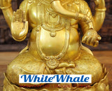 White Whale Lord Ganesh Murti Ganesha Idol Ganpati Bhagwan Brass Statue for Home Decoration Showpiece