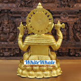 White Whale Lord Ganesh Murti Ganesha Idol Ganpati Bhagwan Brass Statue for Home Decoration Showpiece