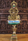 White Whale Brass 5 Ganesha with playing Music Urli Elephant Platform Big Size Beautiful Design Idol-Embedded Semi Precious Stones