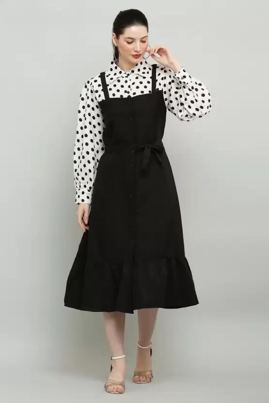 WhiteWhale Dresses for Women Regular Women's  Fit and Flare Polka Dot Dress
