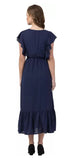 WhiteWhale Dresses for Women Regular Women's  Fit and Flare Floral Solid Georgette Dress.