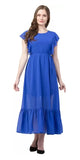 WhiteWhale Dresses for Women Regular Women's  Fit and Flare Floral Solid Georgette Dress.