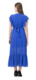 WhiteWhale Dresses for Women Regular Women's  Fit and Flare Floral Solid Georgette Dress.
