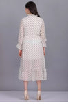 WhiteWhale Dresses for Women Regular Women's  Fit and Flare Floral Solid Georgette Dress.