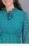 WhiteWhale Dresses for Women Regular Women's  Fit and Flare Floral Solid Georgette Dress.