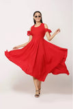 WhiteWhale Dresses for Women Regular Women's  Fit and Flare Floral Solid Dress.