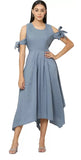 WhiteWhale Dresses for Women Regular Women's  Fit and Flare Floral Solid Dress.
