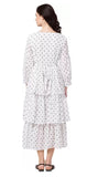 WhiteWhale Dresses for Women Regular Women's Fit & Flare Polka Print Layered Dress.
