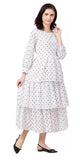 WhiteWhale Dresses for Women Regular Women's Fit & Flare Polka Print Layered Dress.