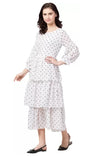 WhiteWhale Dresses for Women Regular Women's Fit & Flare Polka Print Layered Dress.