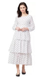 WhiteWhale Dresses for Women Regular Women's Fit & Flare Polka Print Layered Dress.