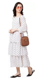 WhiteWhale Dresses for Women Regular Women's Fit & Flare Polka Print Layered Dress.