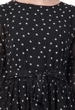 WhiteWhale Dresses for Women Regular Women's Fit & Flare Polka Print Layered Dress.