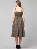 WhiteWhale Dresses for Women Regular Women's Tiger Print Shoulder Strap Dress.