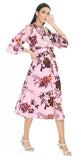 Whitewhale Women's A-Line Floral Print Midi Western Dress Fit & Flare Calf Length Dress for Girls Stylish Design for Ladies