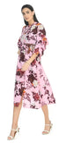 Whitewhale Women's A-Line Floral Print Midi Western Dress Fit & Flare Calf Length Dress for Girls Stylish Design for Ladies