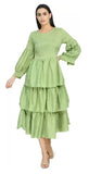 Whitewhale Women's A-Line Western Dress Fit & Flare Calf Length Dress for Girls Stylish Design for Ladies