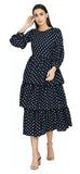 Whitewhale Women's A-Line Western Dress Fit & Flare Calf Length Dress for Girls Stylish Design for Ladies