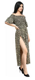 Whitewhale Regular Fit Stretchable Tiger Print Side Slit Midi Knee Length