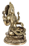 White Whale Brass Lakshmi Idol Hindu Laxmi Goddess Statue Home Office Showpiece Décor