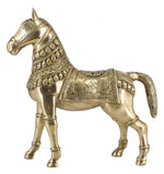 White Whale Antique Finish Horse Brass Showpiece Religious Strength Sculpture Idol