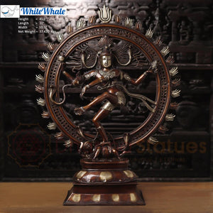 White Whale Brass Uddukai Natraja (Dancing Shiva Playing Drum to Refine Universe)