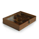 White Whale "Twelve Blends" Spice Box with 12 Containers & Spoon in Sheesham Wood - Wooden Spice Box Set for Kitchen Masala Spice Boxes Masala Daani Namak Dani Dabba Multipurpose Decorative Boxes"