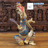 White Whale Brass Modern Ganesha in Detailed Semi Precious Stone Work