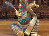 White Whale Brass Modern Ganesha in Detailed Semi Precious Stone Work