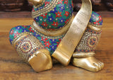 White Whale Brass Modern Ganesha in Detailed Semi Precious Stone Work