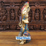 White Whale Brass Modern Ganesha in Detailed Semi Precious Stone Work