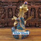 White Whale Brass Modern Ganesha in Detailed Semi Precious Stone Work