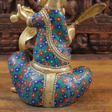 White Whale Brass Modern Ganesha in Detailed Semi Precious Stone Work