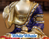 White Whale Brass Buddha With Semi Precious Stone - High Gloss Finish