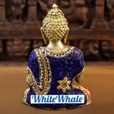 White Whale Brass Buddha With Semi Precious Stone - High Gloss Finish