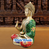 White Whale Brass Buddha Statue Blessing Murti Home Decor Office Table Feng Shui