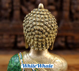 White Whale Brass Buddha Statue Blessing Murti Home Decor Office Table Feng Shui