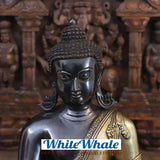 White Whale Brass Bhumisparsha Mudra Buddha (Gesture For Granting All Wishes) in Classic Black and Gold Finish